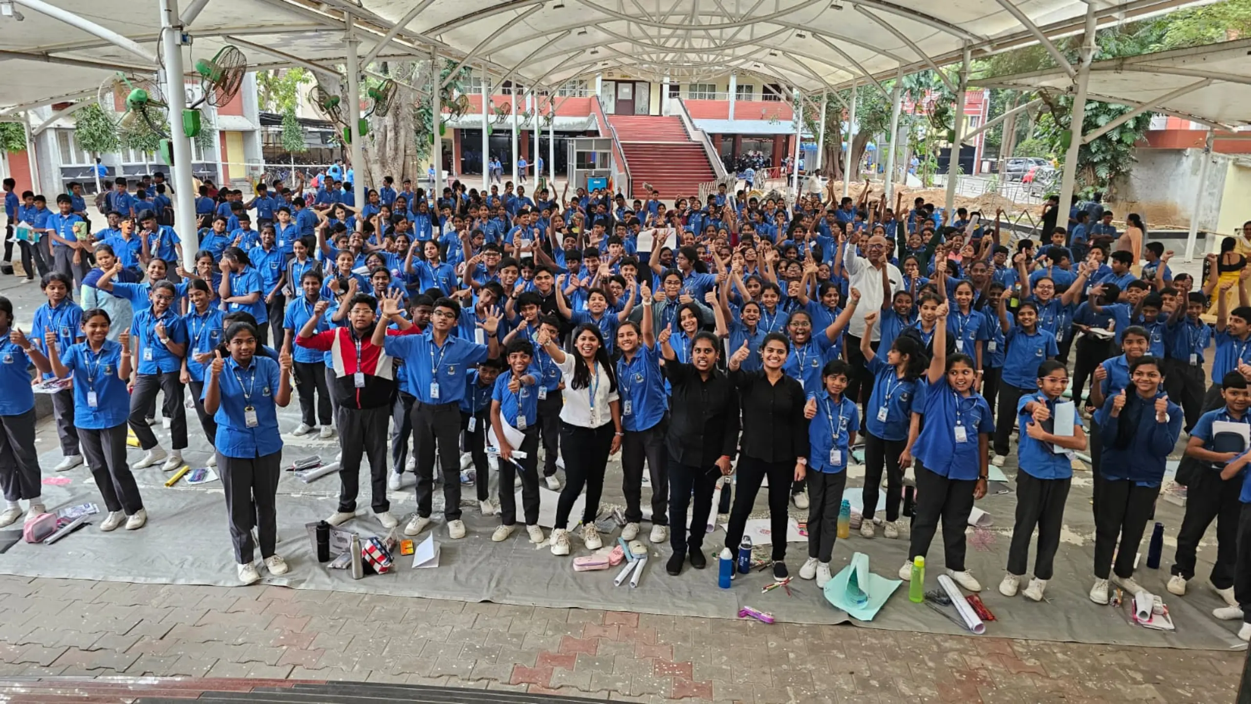 Emocare mandala drawing and motivation session for students by Seethalakshmi Sivakumar and team