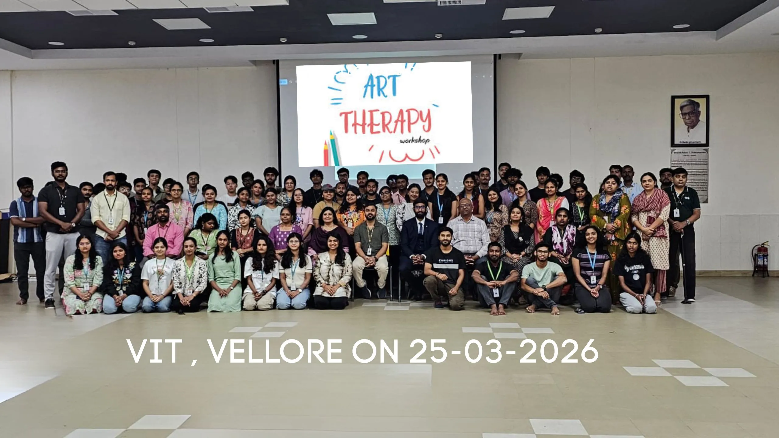 Seethalakshmi Sivakumar of Emocare conducting art therapy training at VIT Vellore