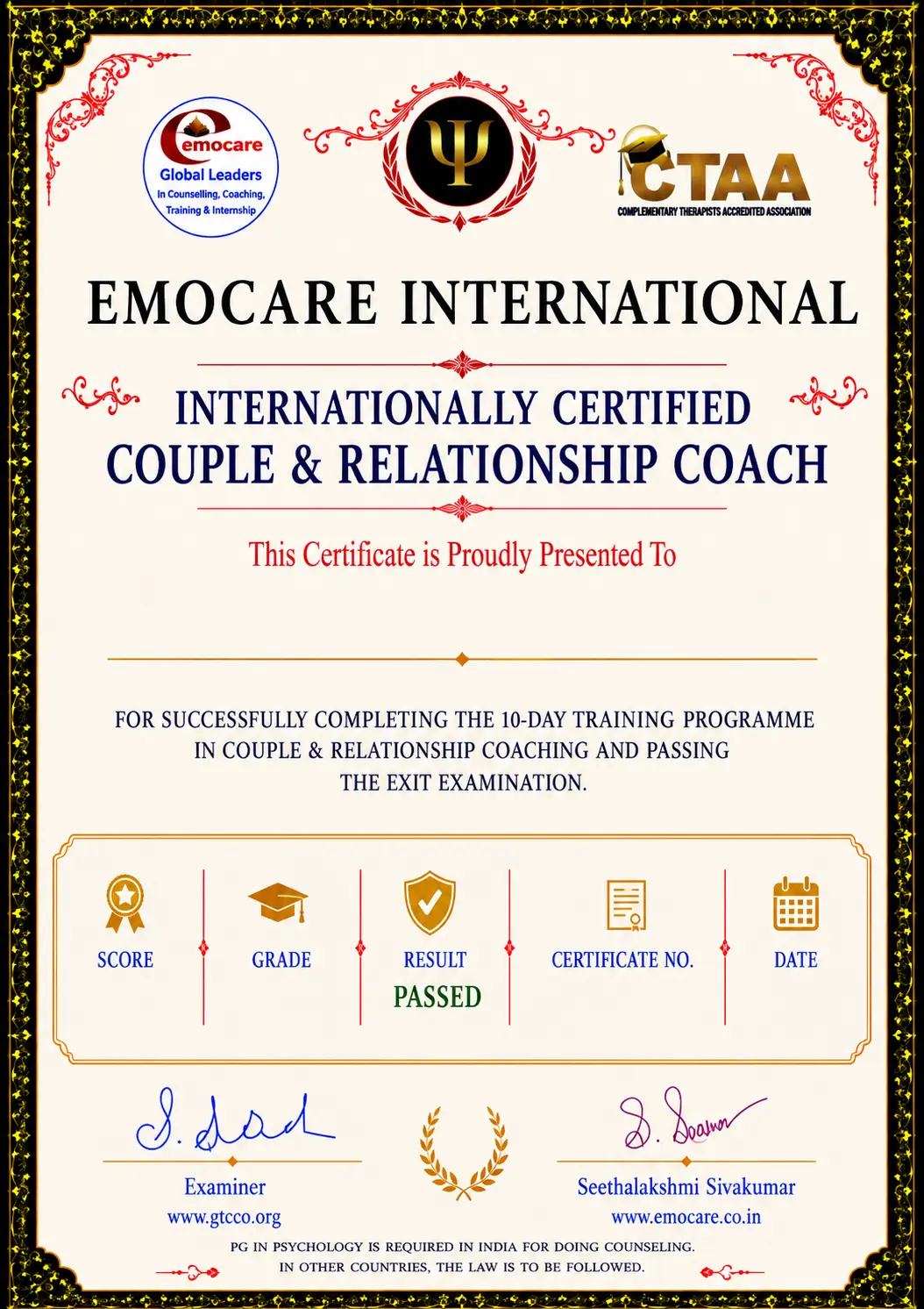 Emocare certificate option for Life Coaches without psychology studies